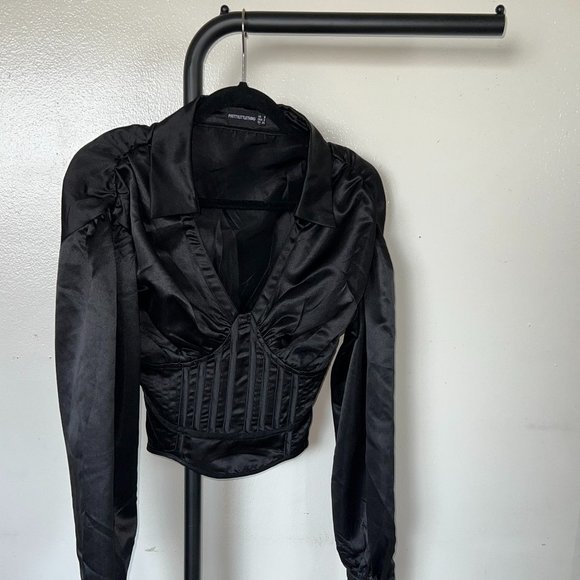 PrettyLittleThing Tops - PLT long sleeve cropped bustier